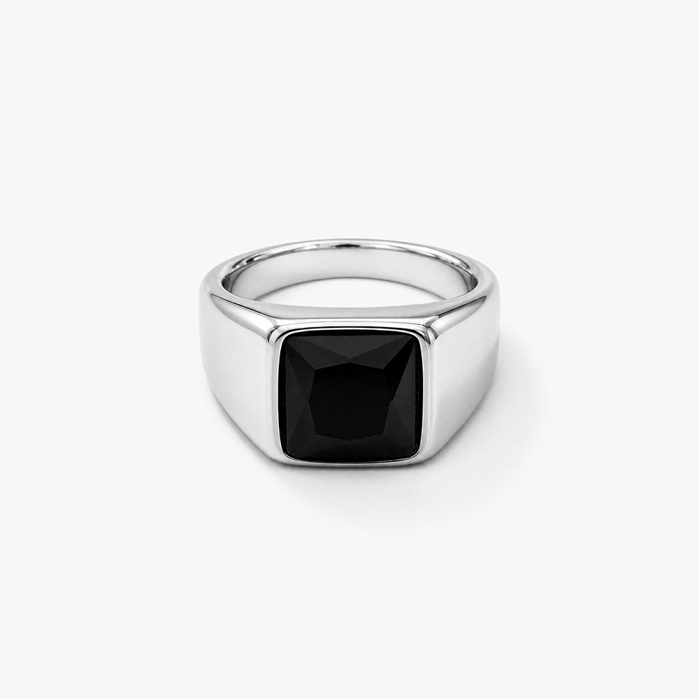 Bold Sleek Edge Signet Ring