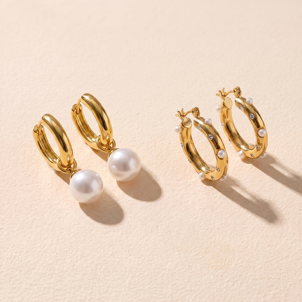 Studded Pearl Drop Set