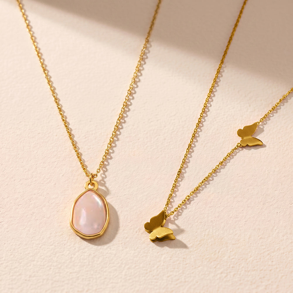 Pink Quartz Butterfly Set