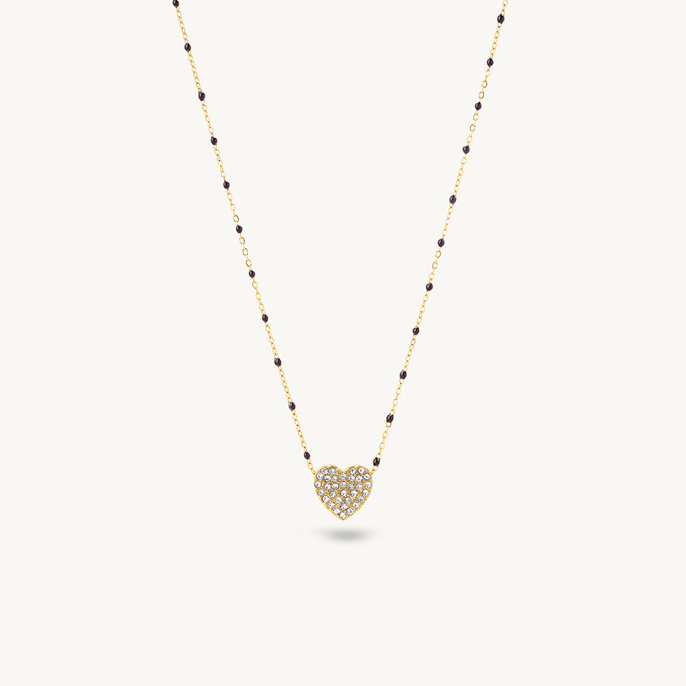 Crystal Heart Glow Demifine Mangalsutra