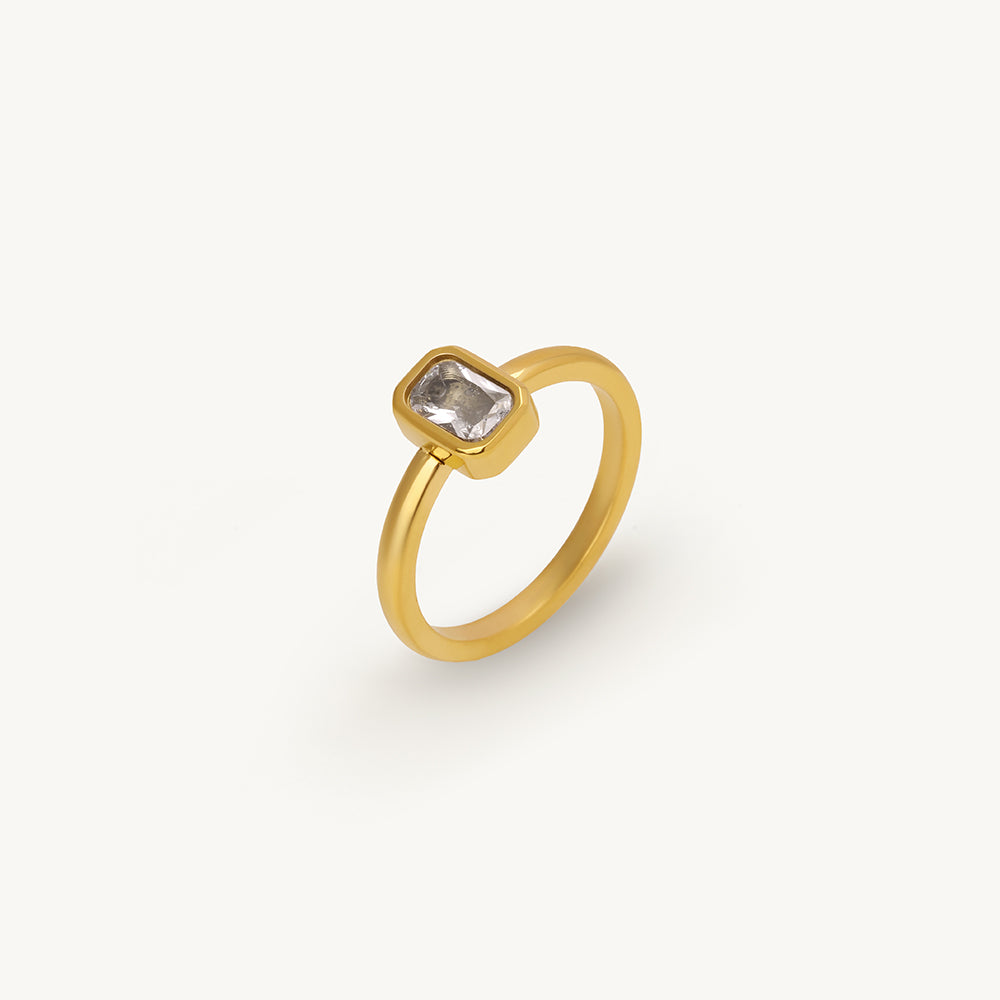 Square Soliatire Core Ring