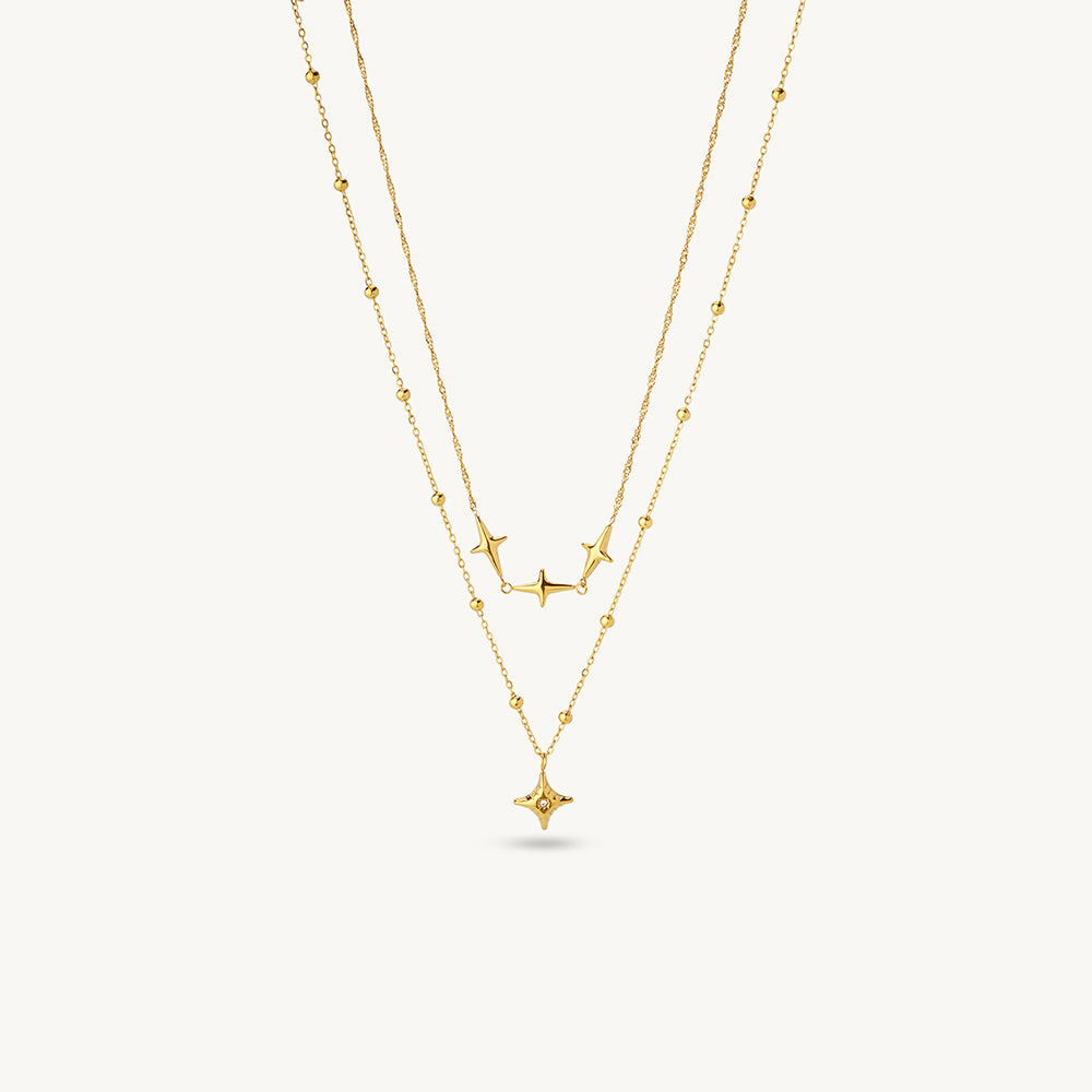 Elegant Layered Star Necklace