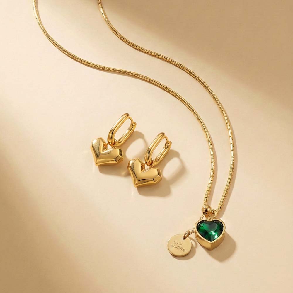Serene Lovely Heart Spark Jewellery Set