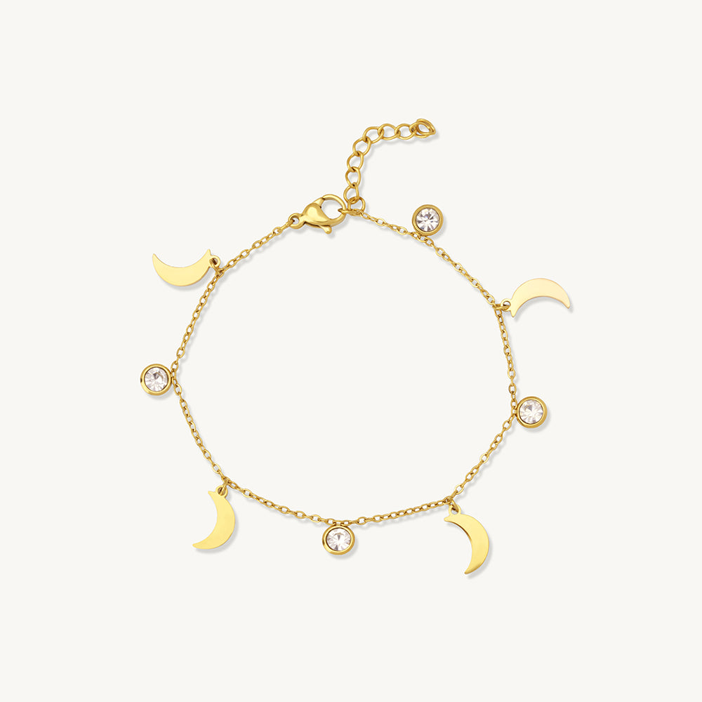 Sleek Moon Glow Charm Bracelet