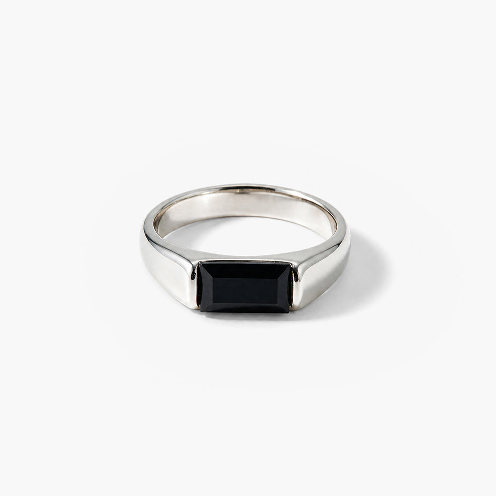 Onyx Baron Signet Silver Ring