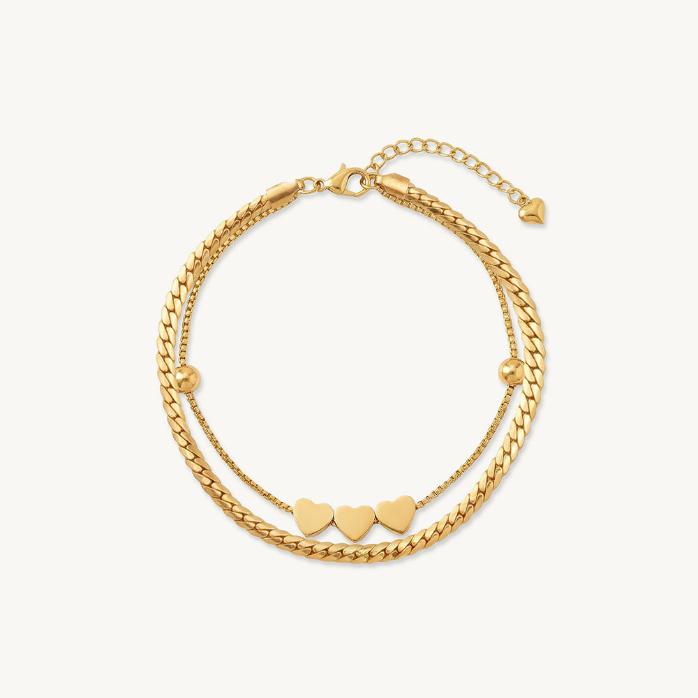 Double Strand Heart Accent Bracelet