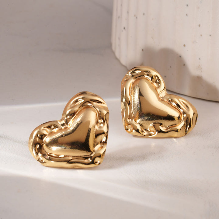 Luxe Heart Stud Earrings-4
