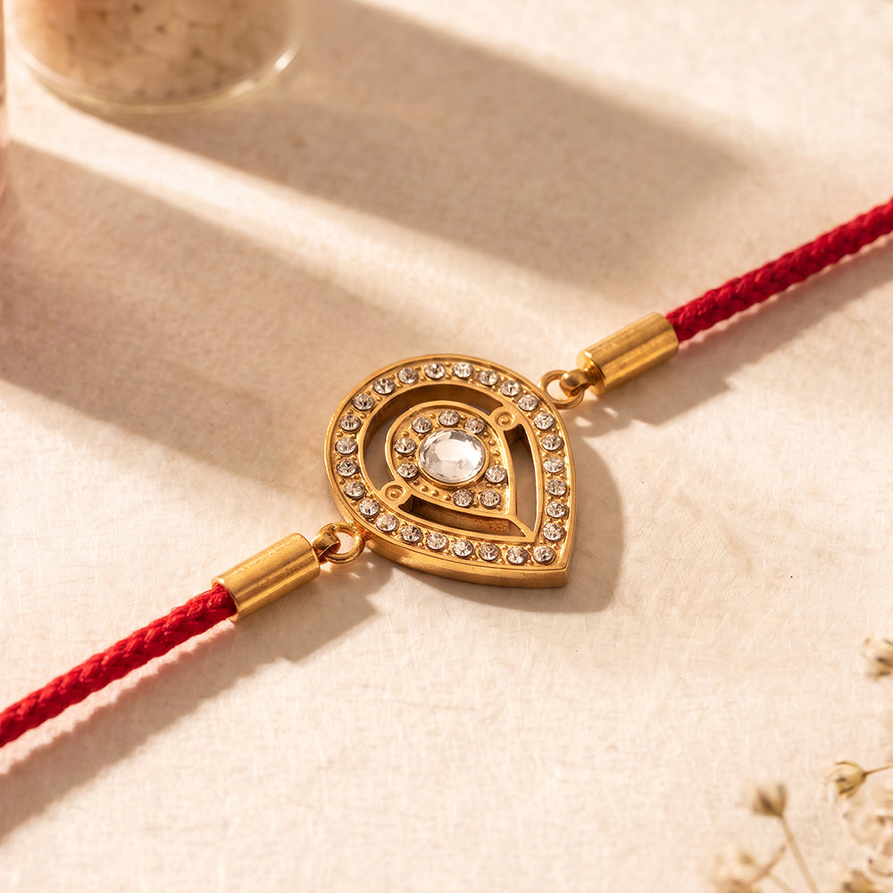 Prosperity Crystal Paisley Rakhi