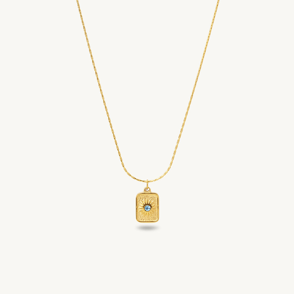 Square Charm Pendant Necklace