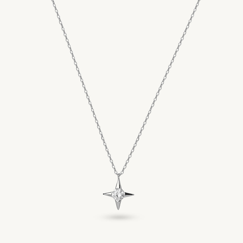 North Star Charm 925 Sterling Silver Pendant Necklace