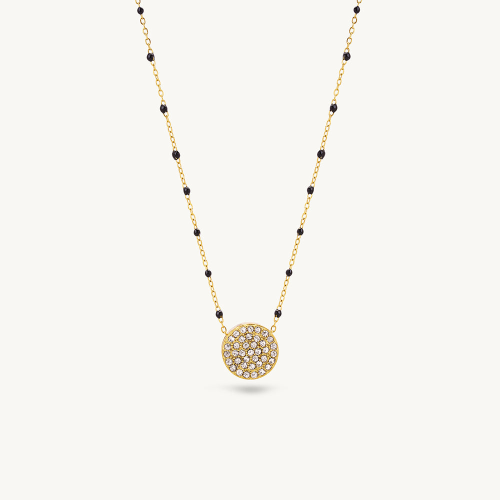 Crystal Disc Glow Demifine Mangalsutra