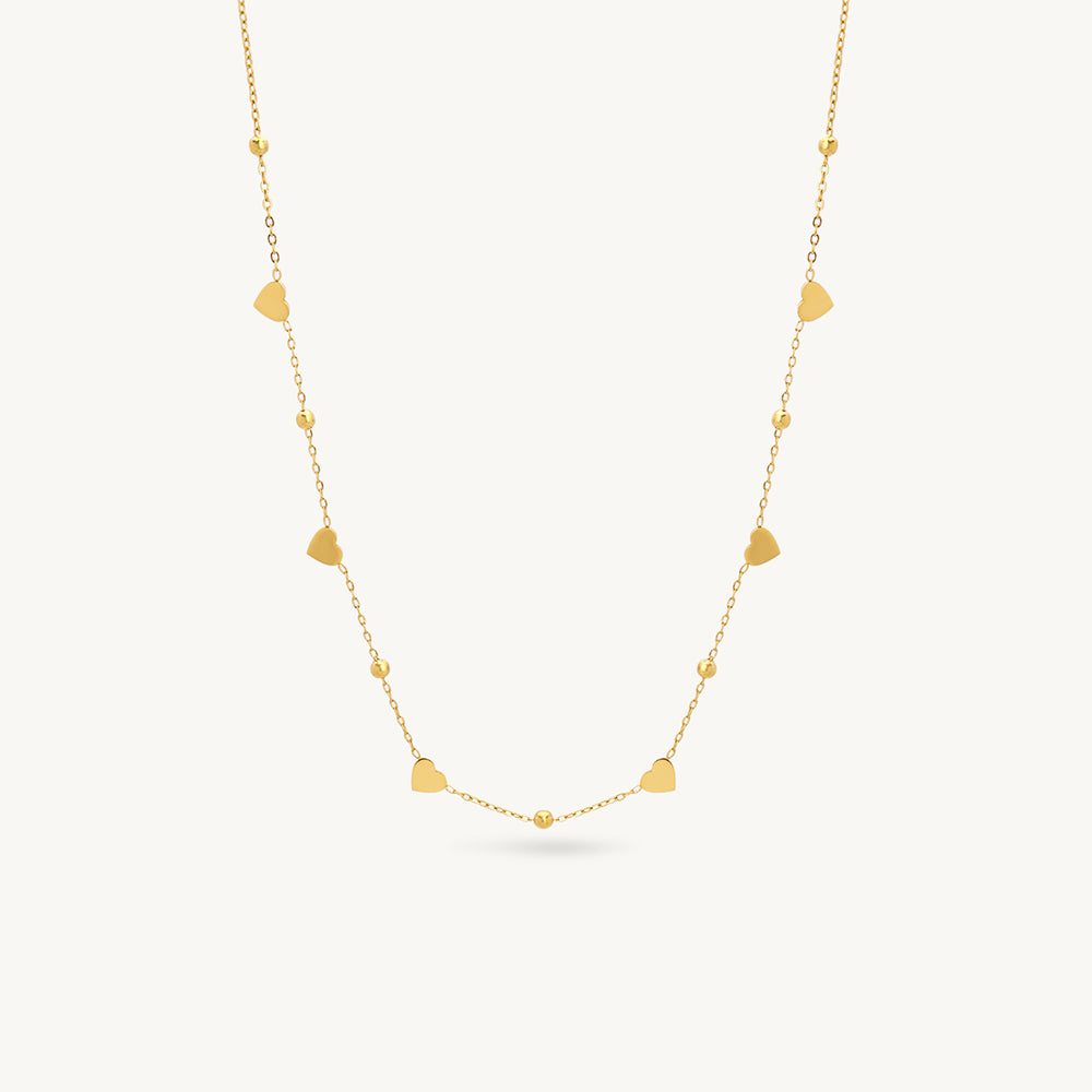 Mini Heart Trail Station Necklace