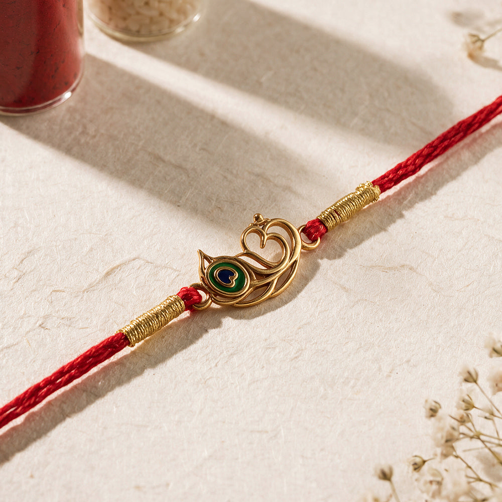 Divine Om Protection Fine Silver Rakhi