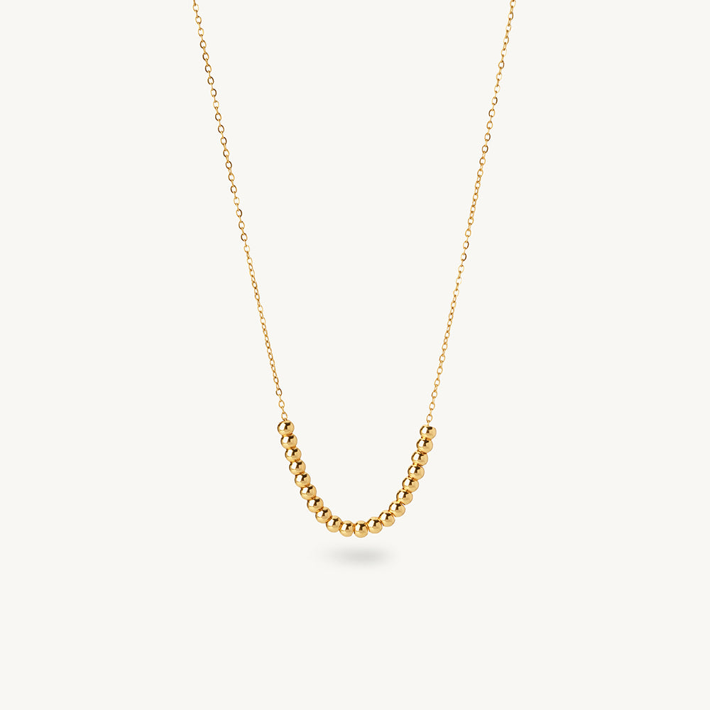 Minimal Gold Bead Statement Necklace