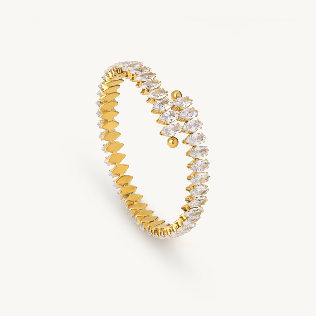 Zigzag Crystal Bangle Bracelet