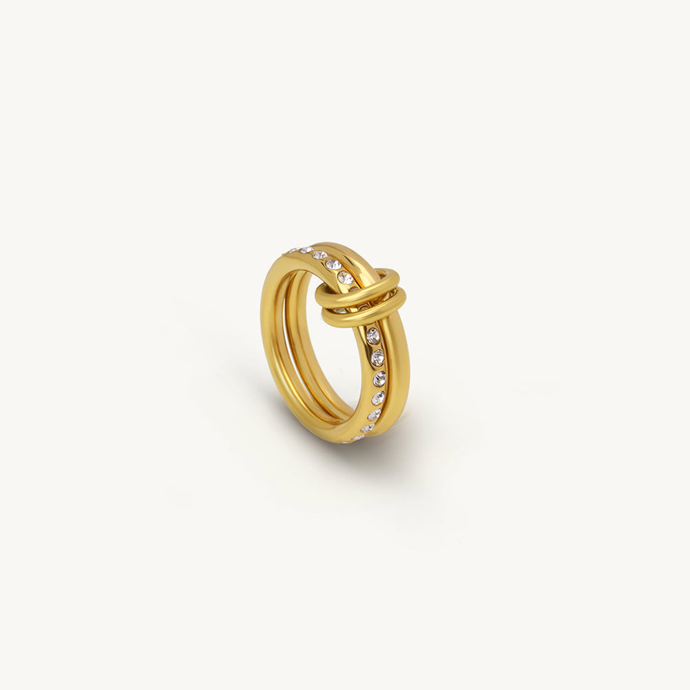 Interlocked Stone Accent Ring