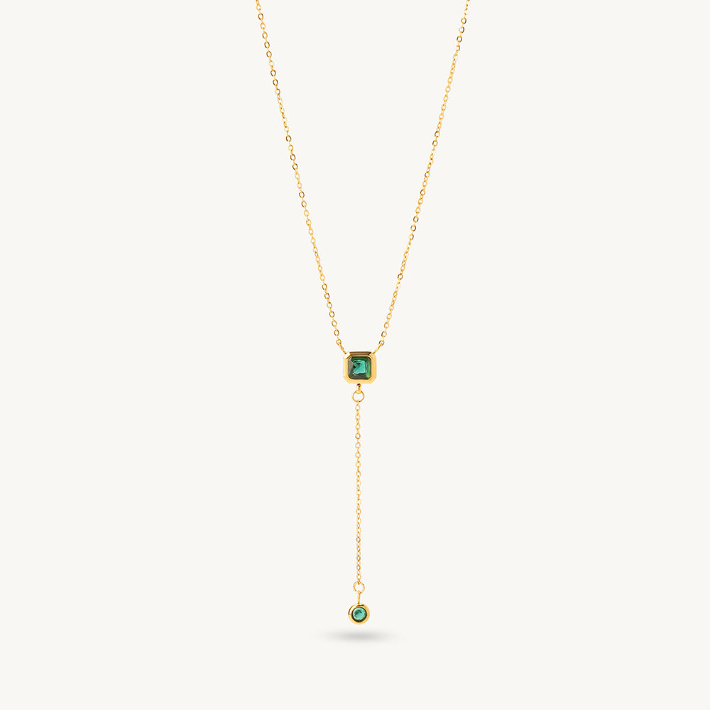 Emerald Spark Lariat Necklace