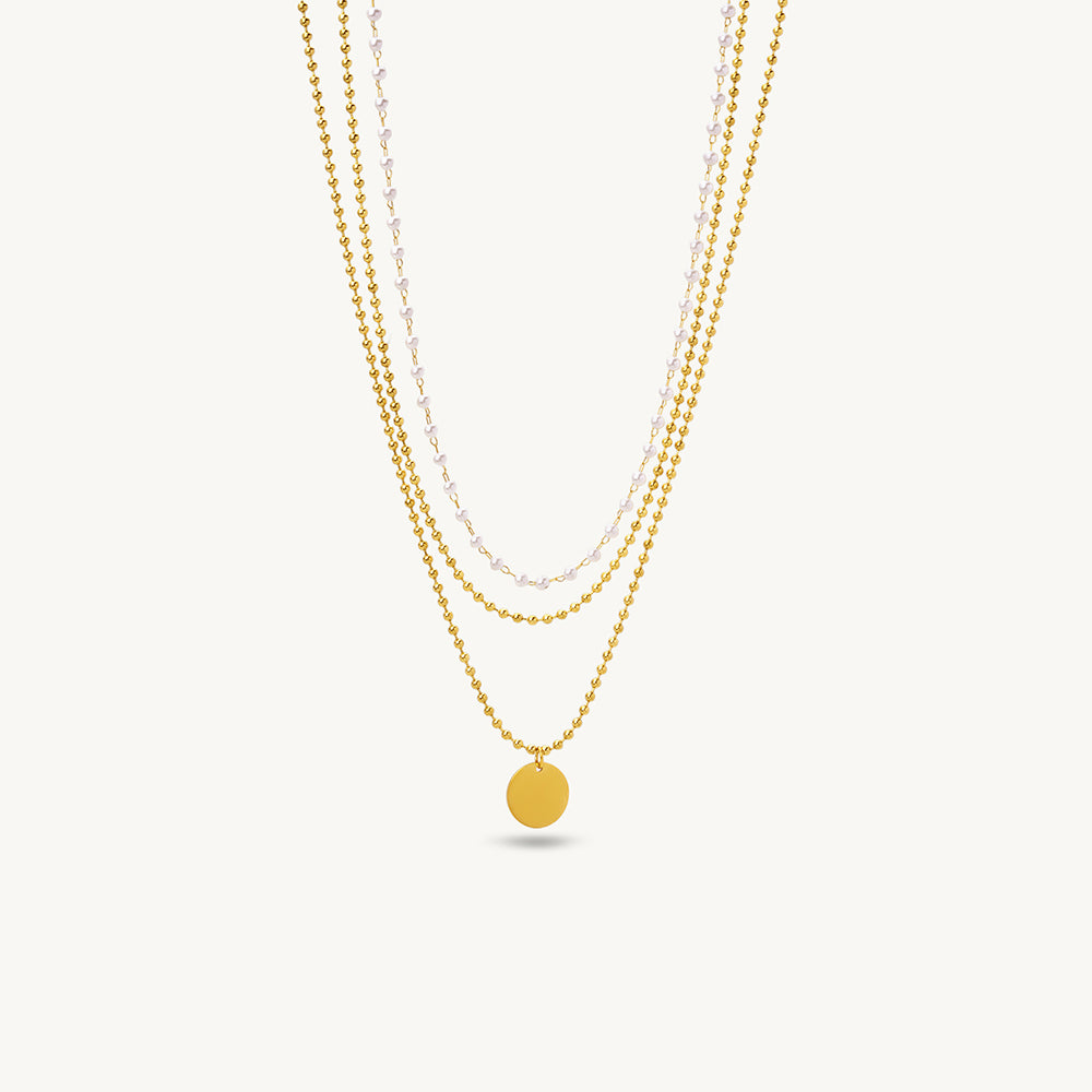 Layered Coin Pendant Necklace