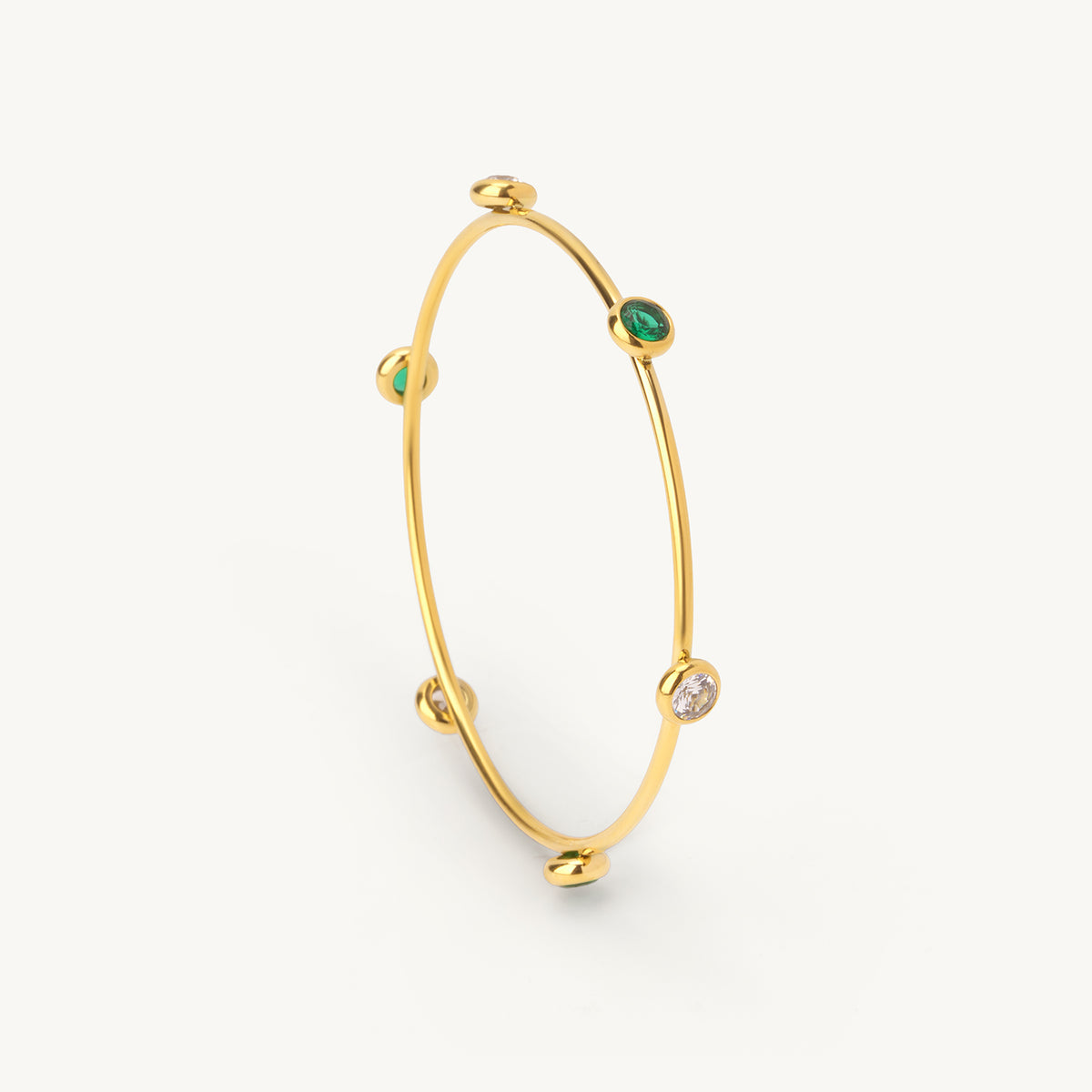 Multi Colour Stone Accent Bangle Bracelet