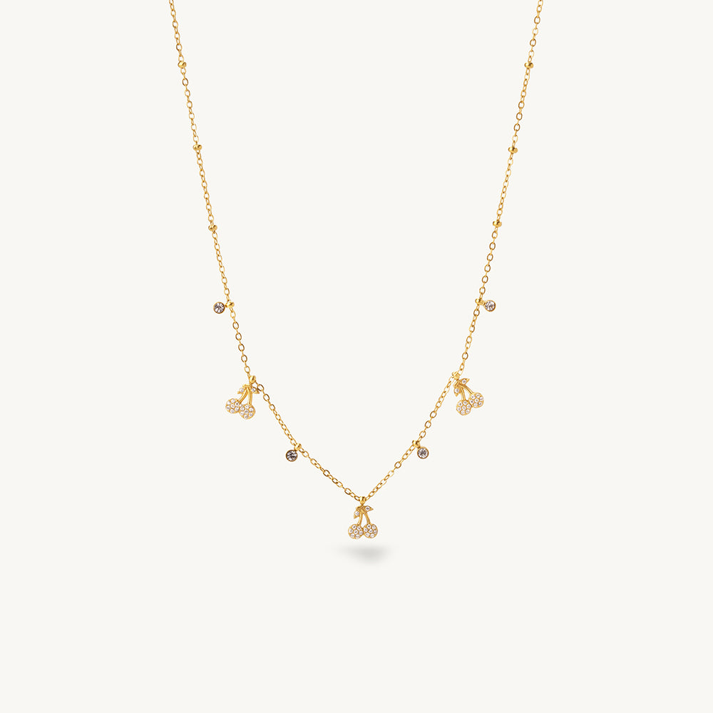 Minimal Cherry Station Necklace