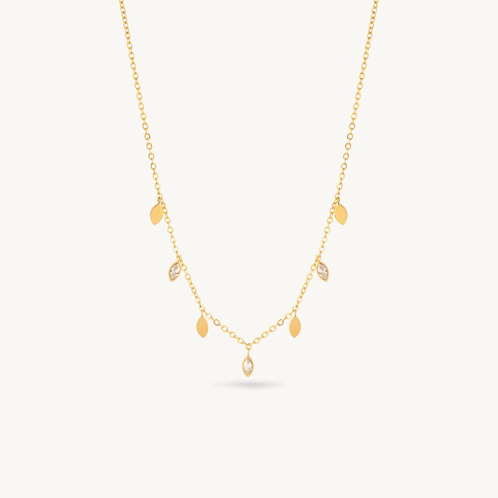 Teardrop Cascade Charm Necklace