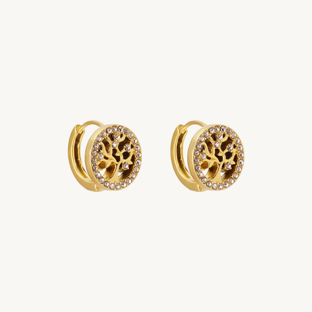 Mystic Tree Spark Hoop Earrings