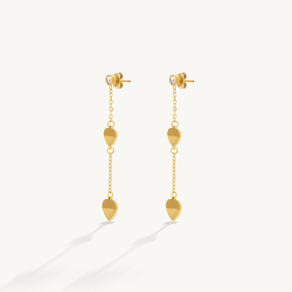Chic Heart Chain Dangle Earrings