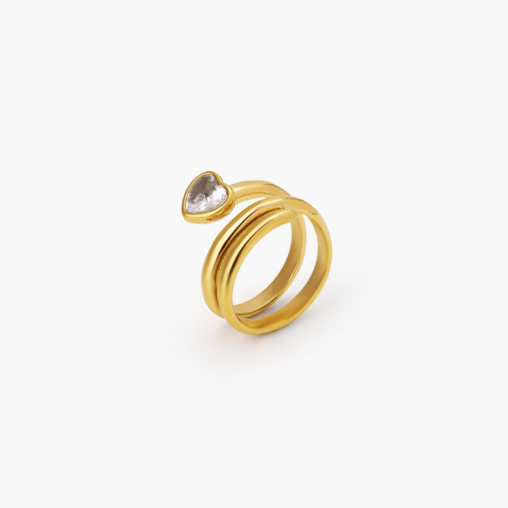 Love Heart Edge Orbit Ring