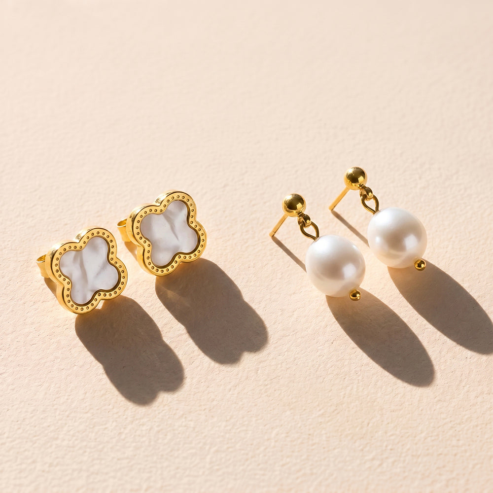 Clover Leaf Pearl Set