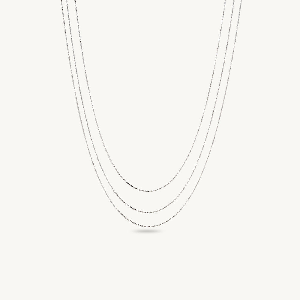 Layered Silver Chain Necklace