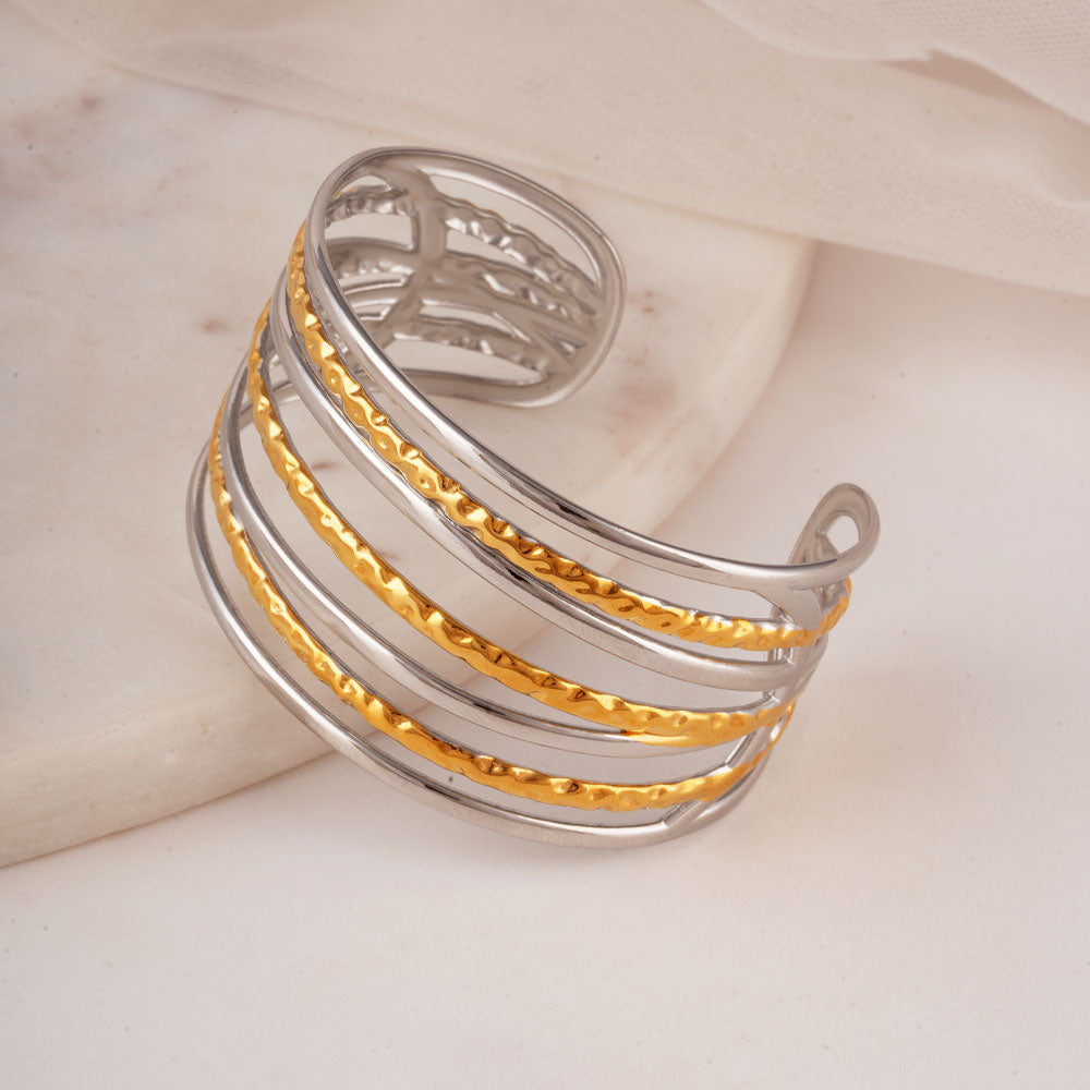 Dual Tone Stacked Bracelet - view 3