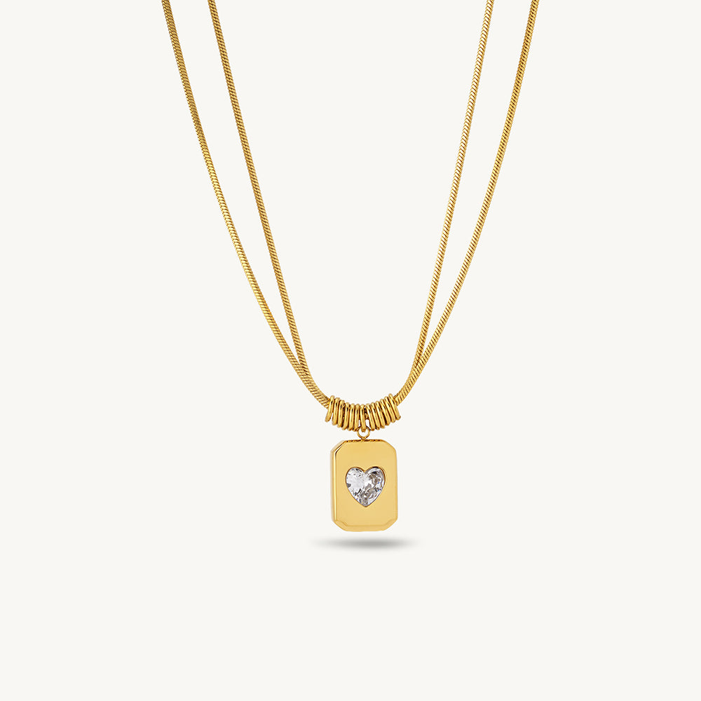 Lustre Heart Layered Necklace