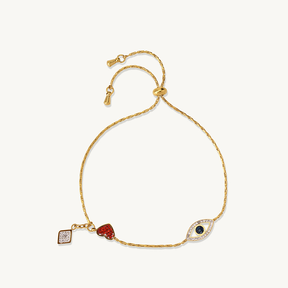 Eye Heart Charm Bracelet