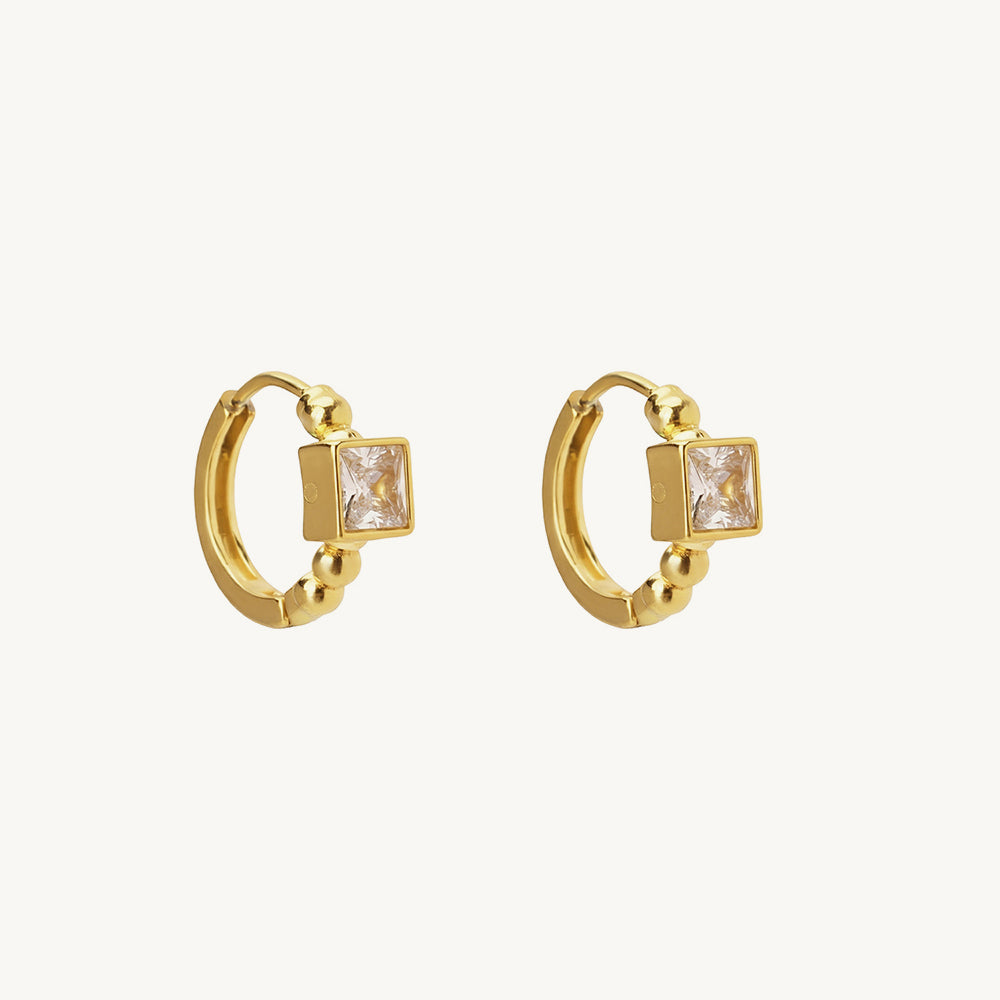 Mini Square Spark Hoop Earrings