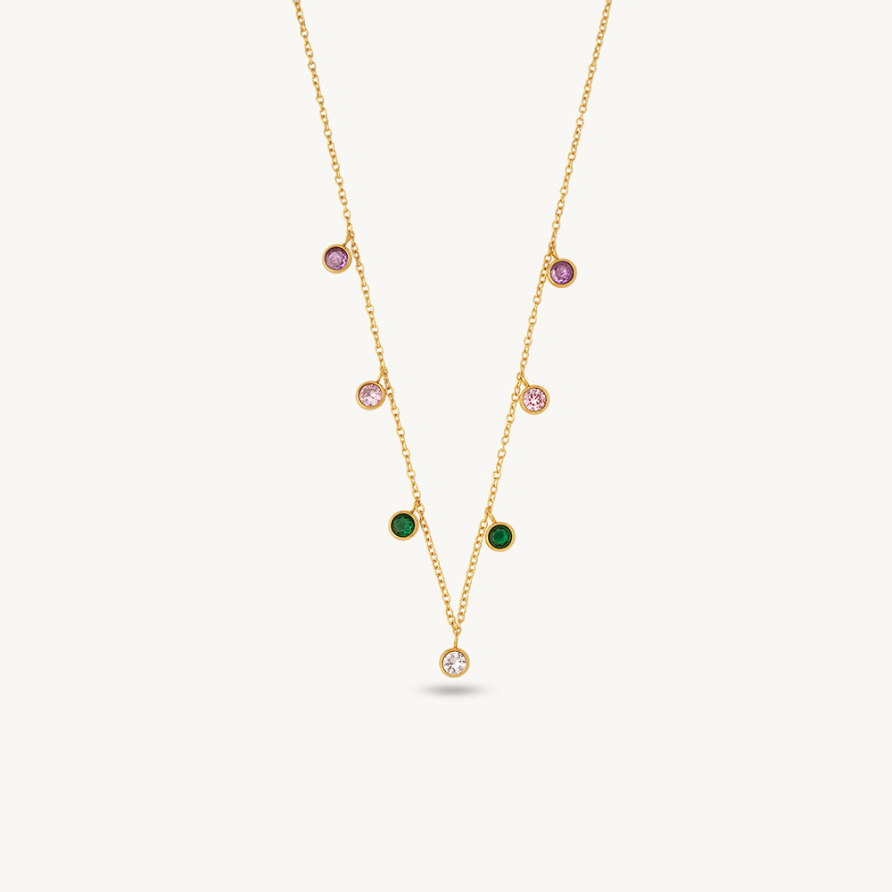 Colourful Orbit Charm Necklace