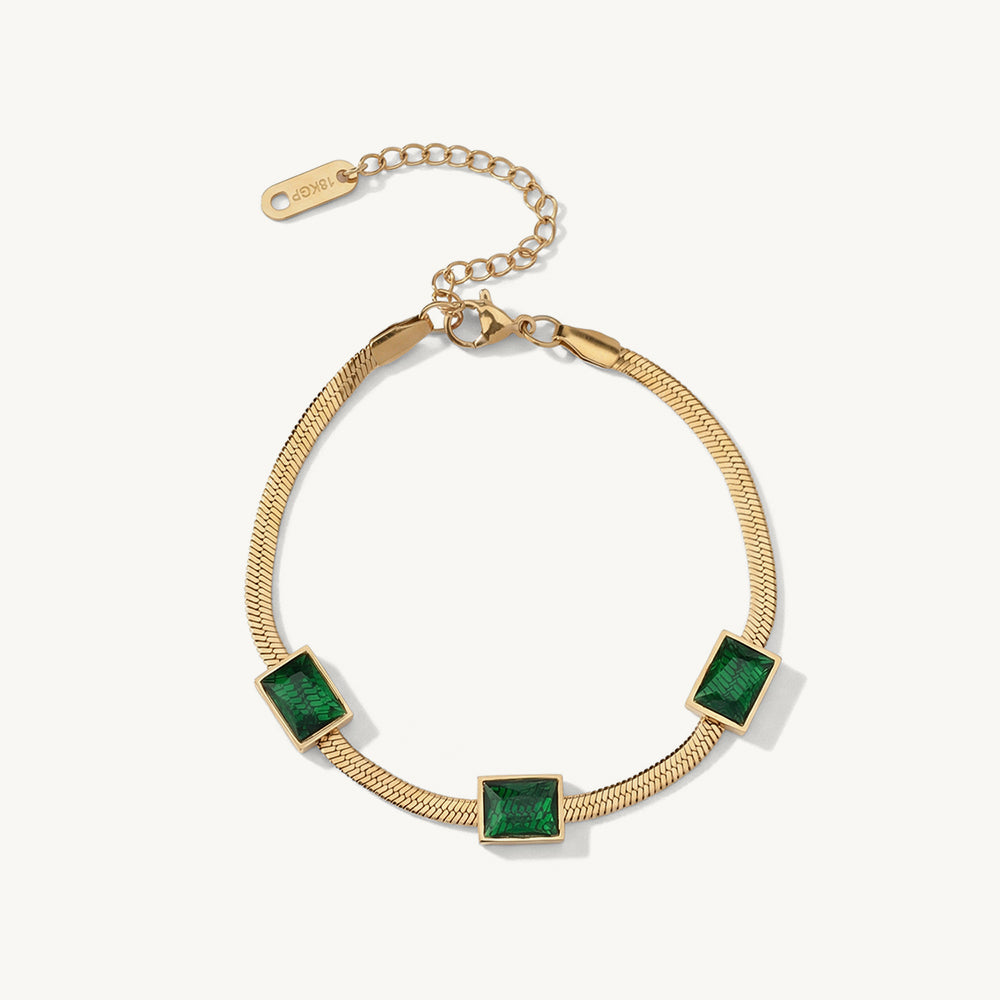 Triple Emerald Glow Anklet