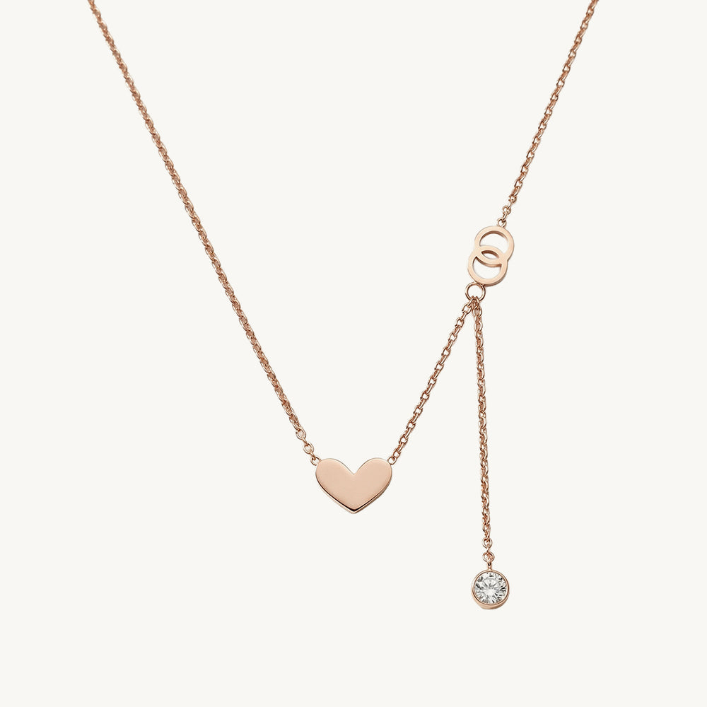 Lovely Multi Charm Heart Lariat Neclace