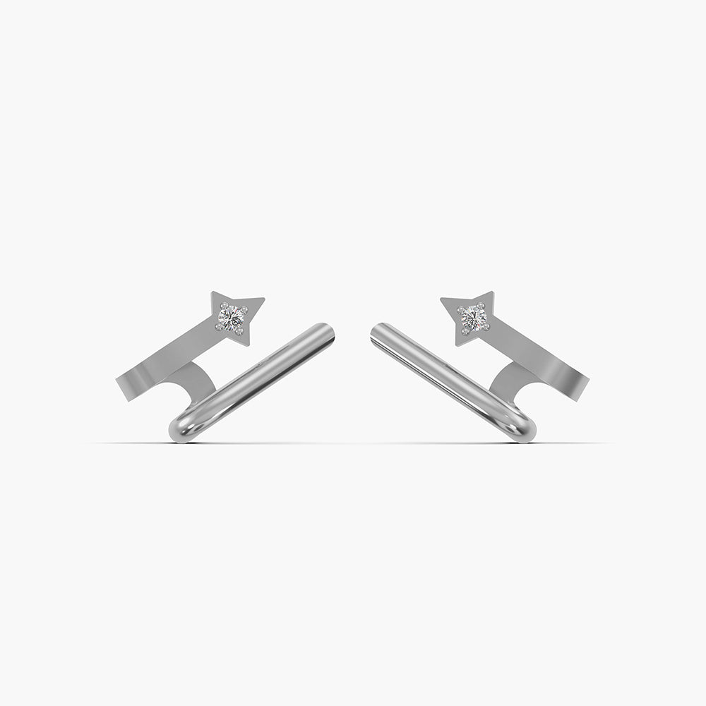 Linear Bar 925 Silver Stud Earrings