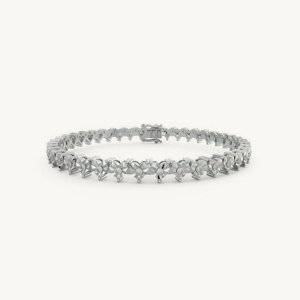 Infinity Glow Tennis 925 Sterling Silver Lab Grown Diamond Bracelet