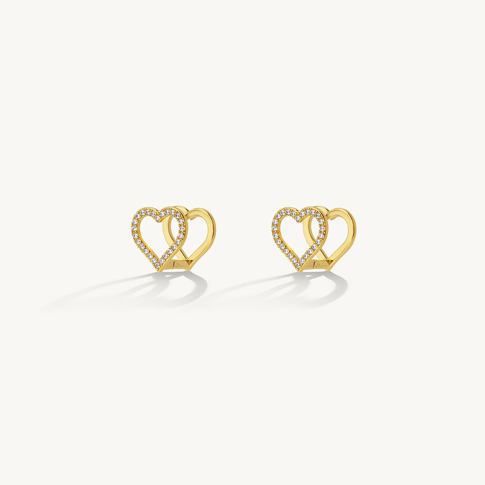 Twin Heart Crystal Earrings