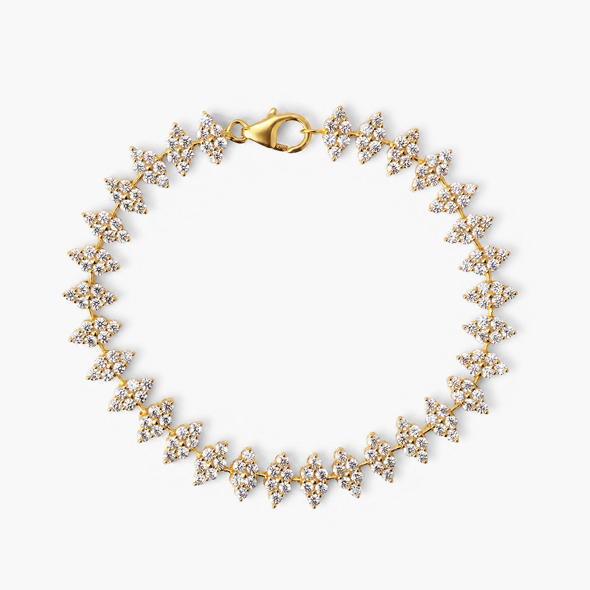 Crystal Beaded 925 Sterling Silver Bracelet