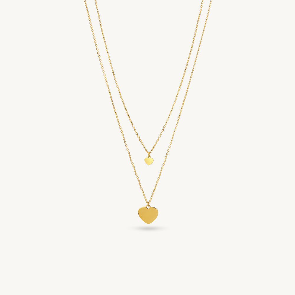 Amour Dual Heart Layer Necklace