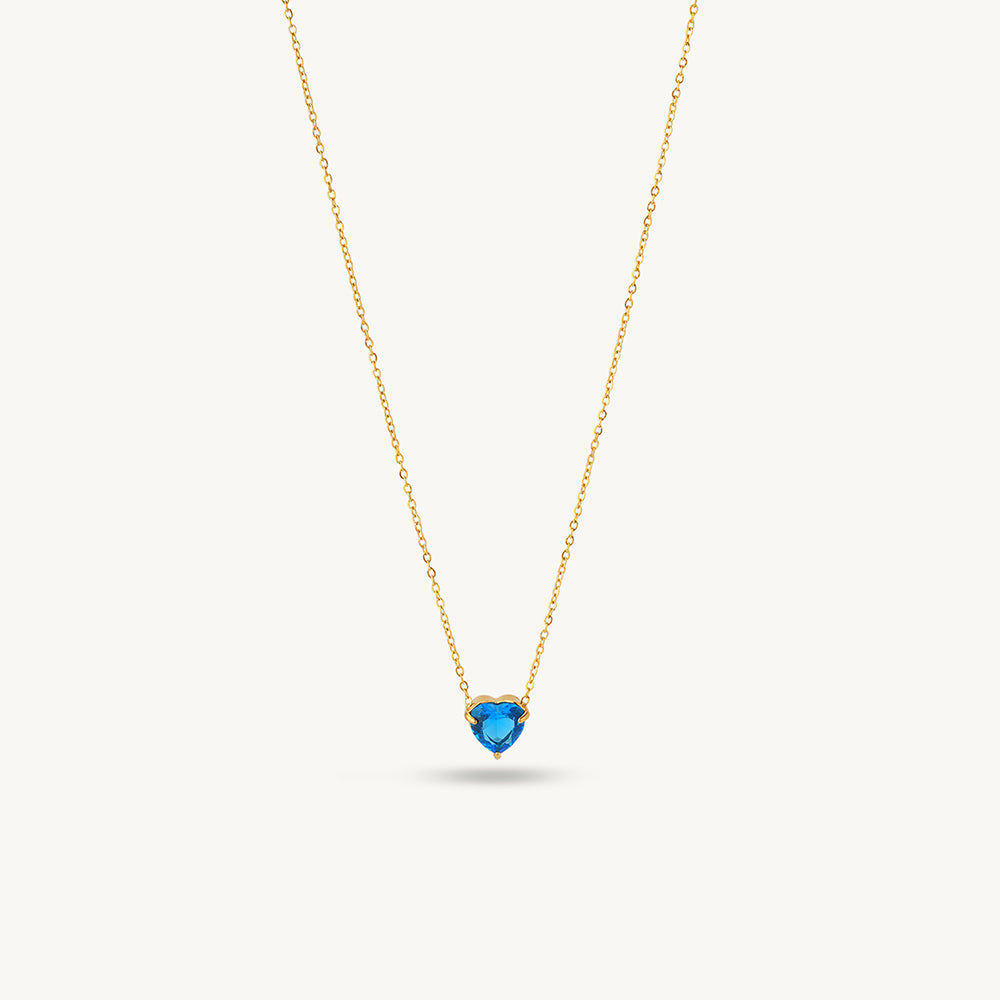 Elegant Blue Heart Necklace