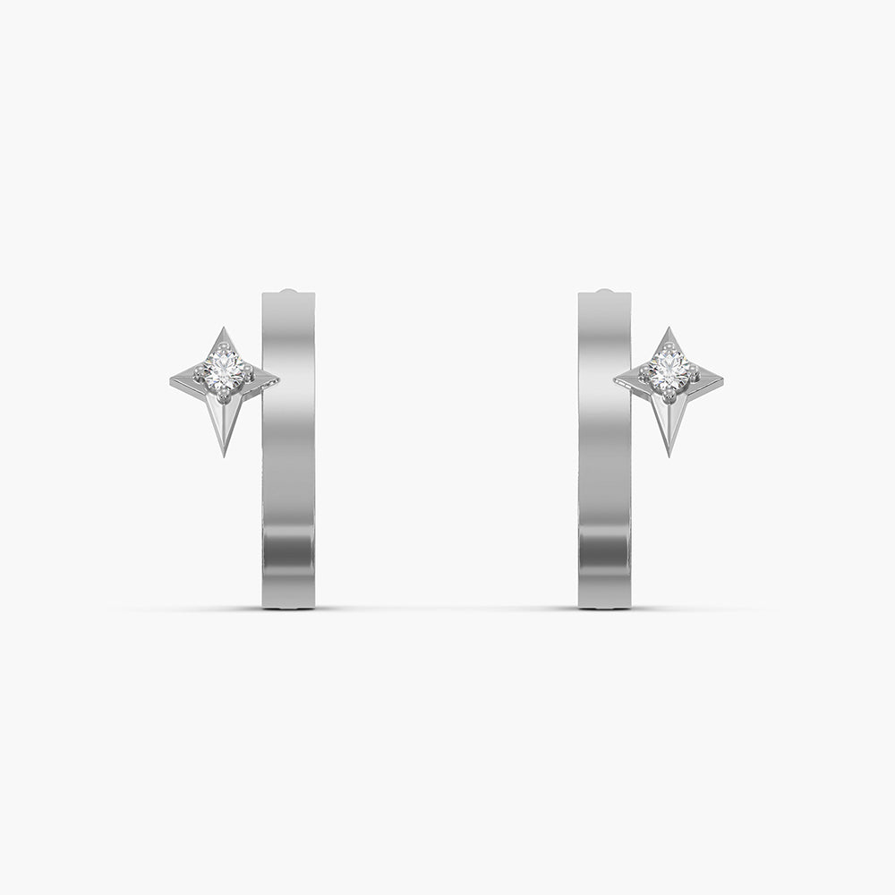 Classic Star 925 Silver Hoop Earrings