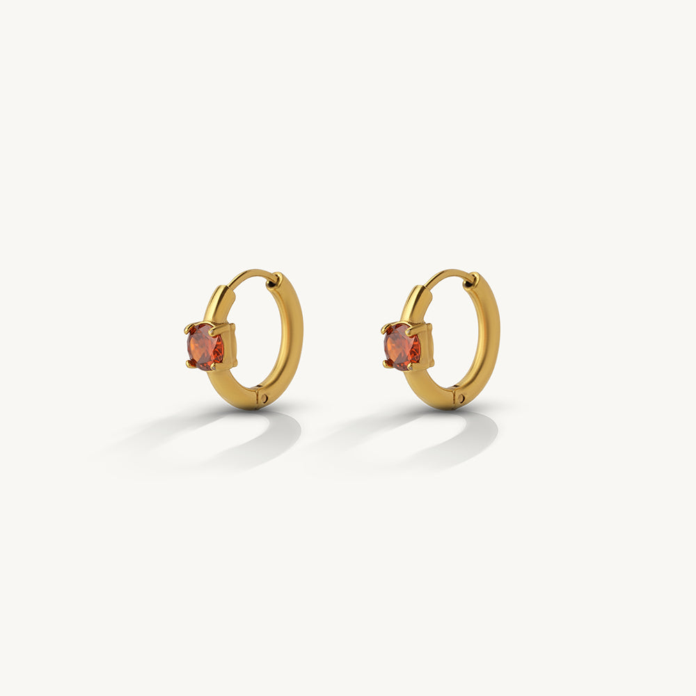 Crimson Glow Hoop Earrings