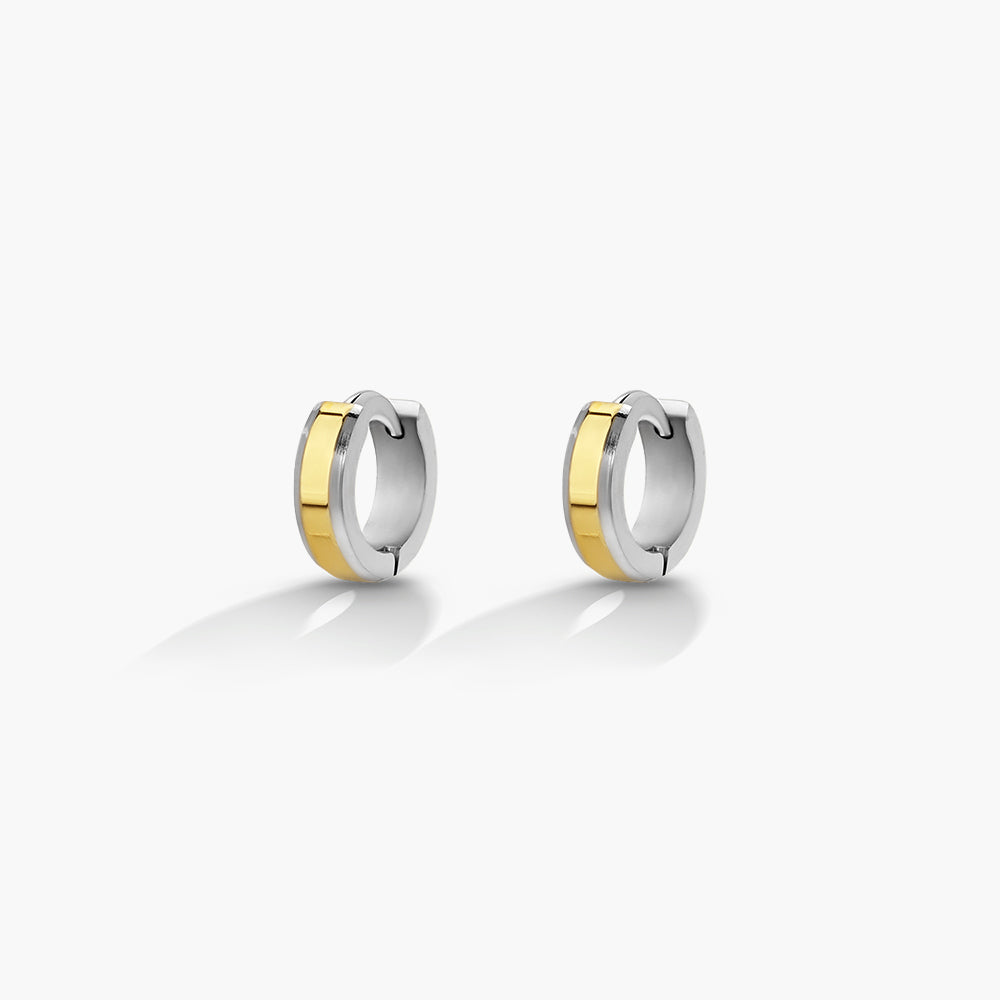 Auric Dual Tone Hoop Earrings