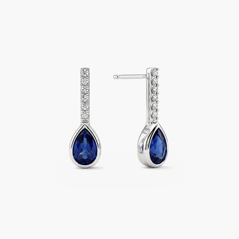 Elegant Teardrop Platinum Plated 925 Sterling Silver Dangle Earrings