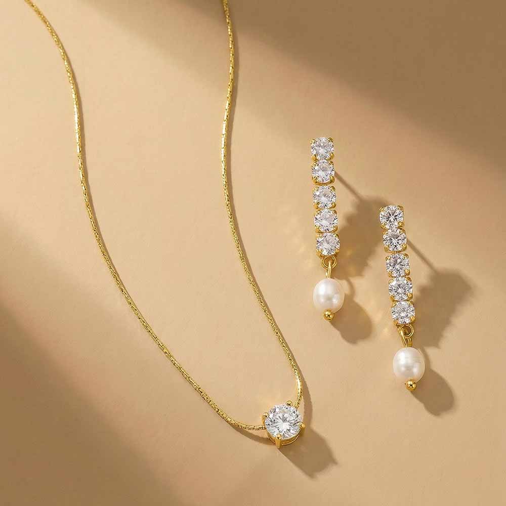 Pearl & Crystal Bloom Jewellery Set