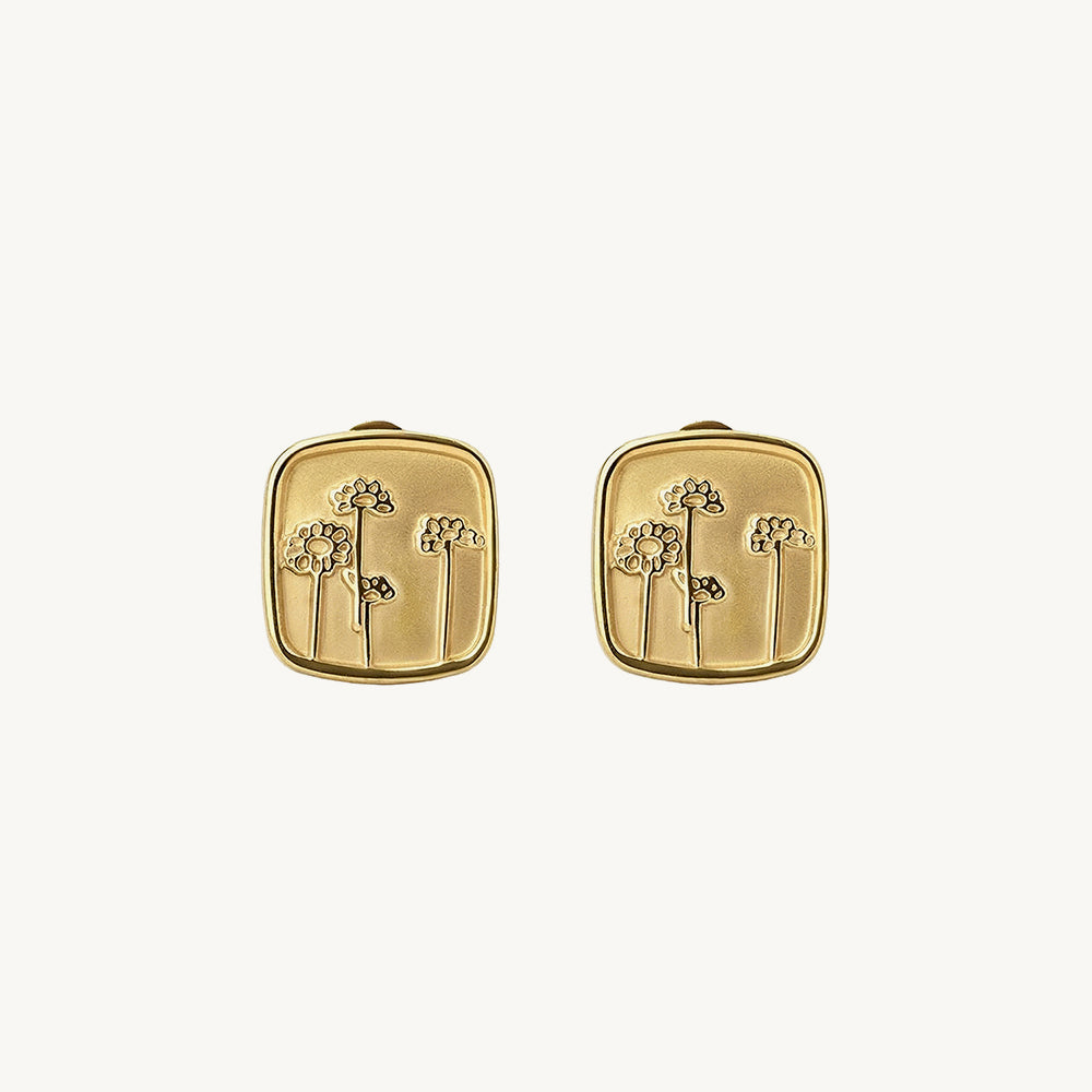 Artistic Square Stud Earrings
