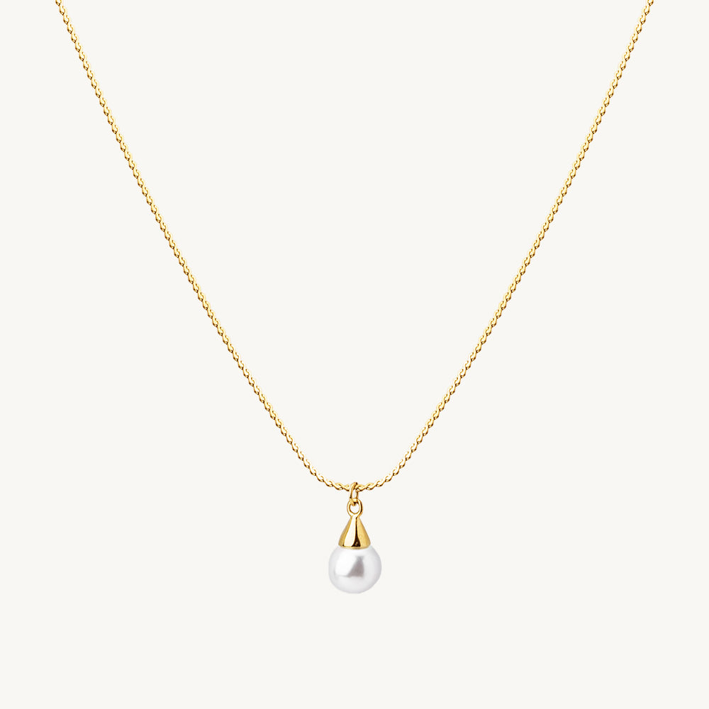 Dainty Chain Pearl Pendant Necklace